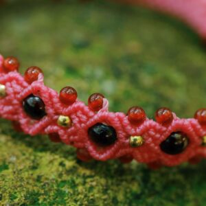 pink beaded flower decoration (copy)