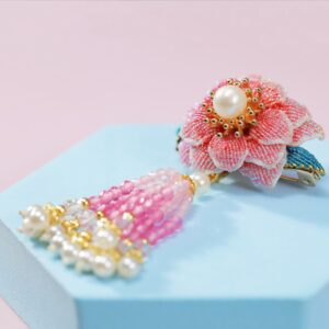pink beaded flower decoration
