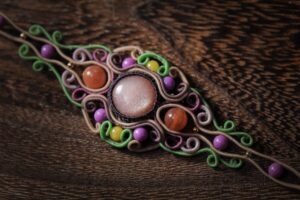 purple ribbon butterfly kite pendant
