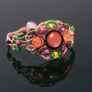 purple ribbon butterfly kite pendant