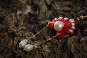 pink beaded flower decoration (copy)
