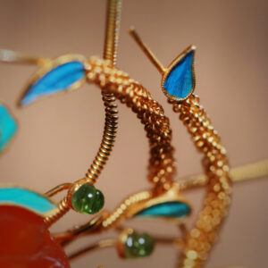 hairpin with a peony in tourmaline (copy)