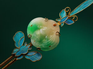 如意花篮翡翠发簪