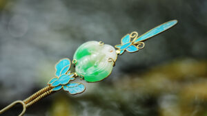 如意花篮翡翠发簪